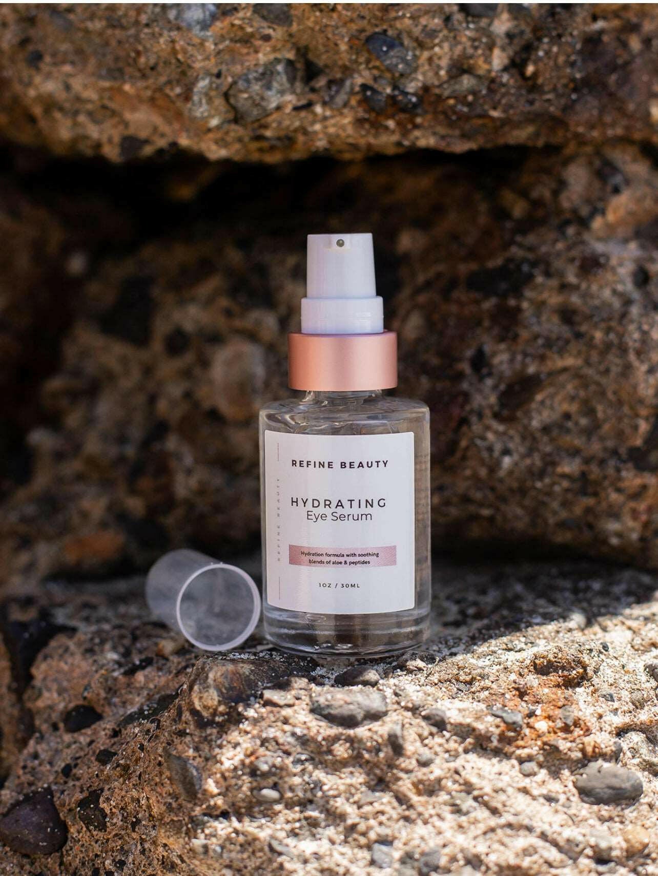 Hydrating Eye Serum - an oil-free, transparent liquid that reduces dark circles and improves the firmness and tone of the delicate eye area. Our formula utilizes peptides and cucumber to tighten and firm the skin