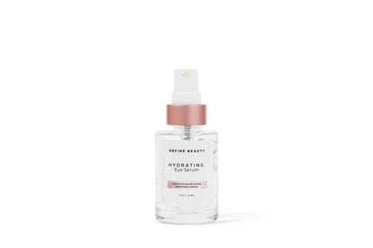 Hydrating Eye Serum with peptides, aloe and cucumber on white background